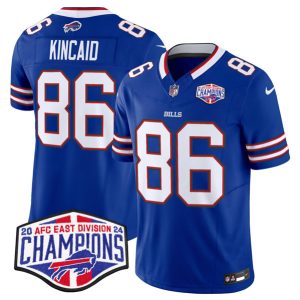 Buffalo Bills #86 Dalton Kincaid Royal 2024-25 F.U.S.E. AFC East Division Champions Patch Limited Stitched Jersey