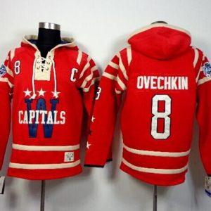 Capitals #8 Alex Ovechkin 2015 Winter Classic Red Sawyer Hooded Sweatshirt Stitched Jersey