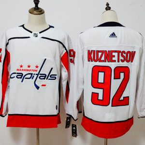 Washington Capitals #92 Evgeny Kuznetsov White Stitched Adidas Jersey