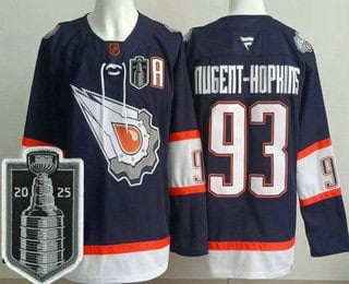 Edmonton Oilers #93 Ryan Nugent Hopkins Navy Alternate 2025 Stanley Cup Final Authentic Jersey