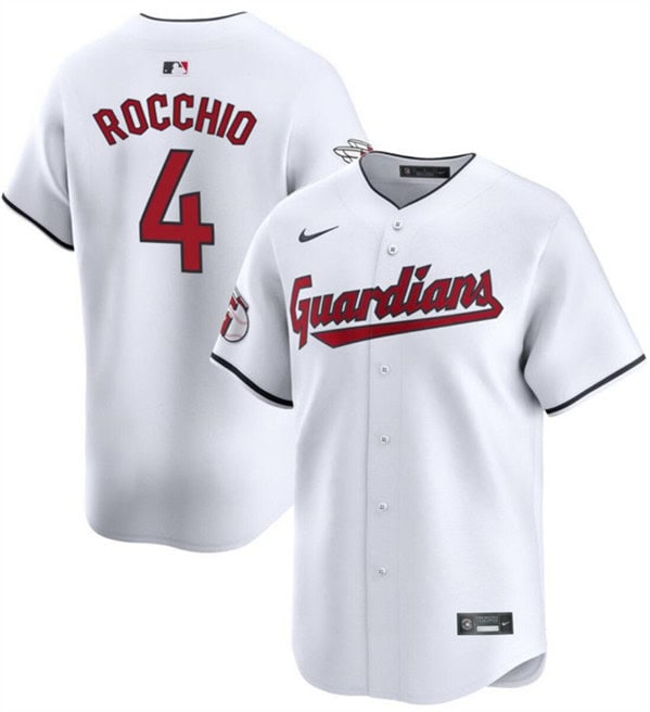 Cleveland Guardians #4 Brayan Rocchio White Cool Base Stitched Jersey