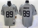 Las Vegas Raiders #89 Brock Bowers Gray 2024 F.U.S.E With Nevada Silver Stat Patch And 65th Anniversary Patch Stitched Football Jersey