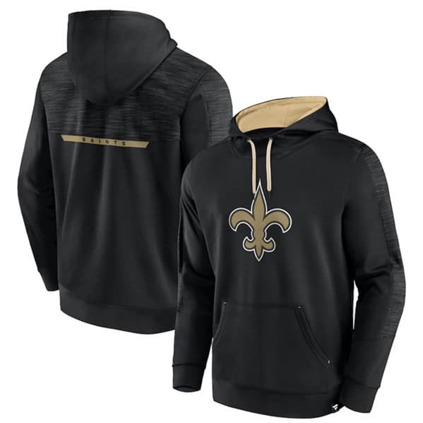 New Orleans Saints Black Defender Evo Pullover Hoodie