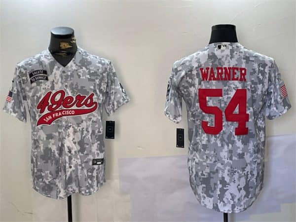 San Francisco 49ers #54 Fred Warner 2024 Arctic Camo Salute To Service Stitched Jersey