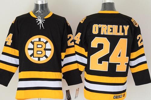Bruins #24 O'Reilly CCM Throwback Black Stitched Jersey