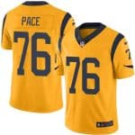 Rams #76 Orlando Pace Gold Stitched Limited Rush Nike Jersey