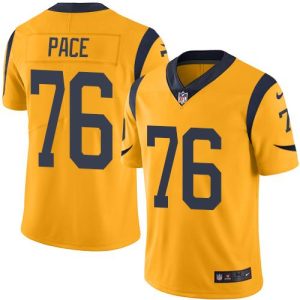 Rams #76 Orlando Pace Gold Stitched Limited Rush Nike Jersey