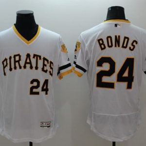Pirates #24 Barry Bonds White Flexbase Authentic Collection Cooperstown Stitched Jersey