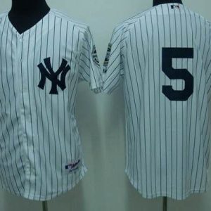 Yankees #5 Joe DiMaggio Stitched White Jersey