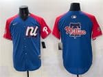 National League Philadelphia Phillies Team Big Logo Blue Red Alternate 2025 All-Star Edition Limited Stitched Jersey