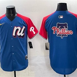 National League Philadelphia Phillies Team Big Logo Blue Red Alternate 2025 All-Star Edition Limited Stitched Jersey