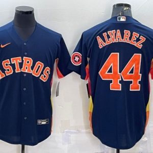 Houston Astros #44 Yordan Alvarez Navy With Patch Cool Base Stitched Jersey