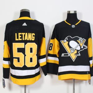 Pittsburgh Penguins #58 Kris Letang Black Stitched Adidas Jersey