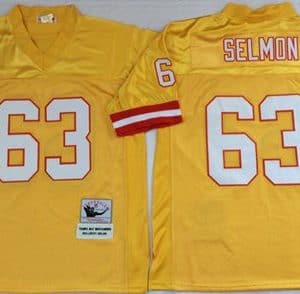 Mitchell And Ness Buccaneers #63 Lee Roy Selmon Gold Throwback Stitched Jersey