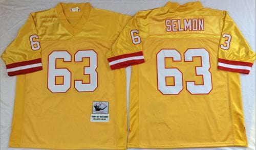 Mitchell And Ness Buccaneers #63 Lee Roy Selmon Gold Throwback Stitched Jersey