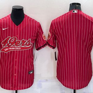 San Francisco 49ers Blank Red With Patch Cool Base Stitched Baseball Jersey