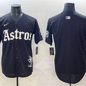 Houston Astros Blank Black Gothic 'Houston Born Barrio Raised' Limited Stitched Jersey