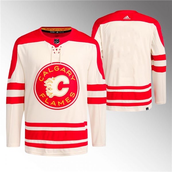 Calgary Flames Blank 2023 Cream Classic Primegreen Stitched Jersey