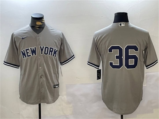 New York Yankees #36 Clarke Schmidt Gray Cool Base Stitched Jersey
