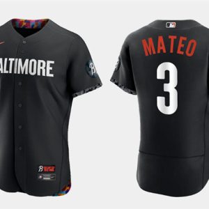 Baltimore Orioles #3 Jorge Mateo Black 2023 City Connect Flex Base Stitched Jersey