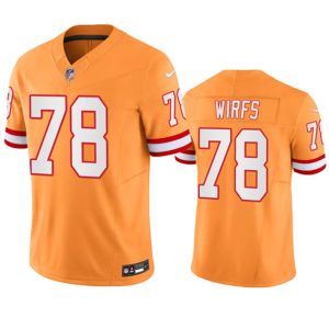 Tampa Bay Buccaneers #78 Tristan Wirfs Orange Throwback Limited Stitched Jersey