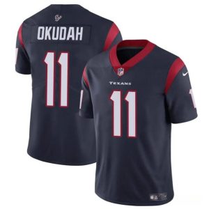 Houston Texans #11 Jeff Okudah Navy Vapor Untouchable Stitched Jersey