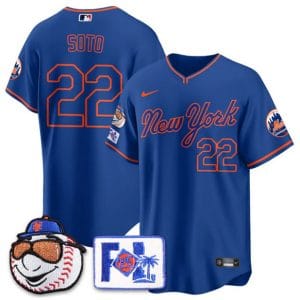New York Mets #22 Juan Soto Blue Road 2025 Spring Training Stitched Jersey