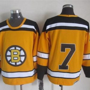 Bruins #7 Phil Esposito Yellow CCM Throwback Stitched Jersey