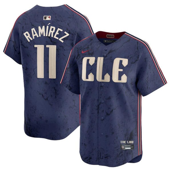 Cleveland Guardians #11 Jos¨¦ Ram¨ªrez Navy 2024 City Connect Limited Stitched Jersey