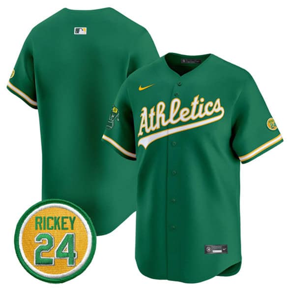 Oakland Athletics Blank Green 2024 Limited With Rickey Henderson Patch Stitched Jersey