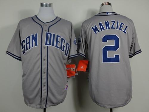 Padres #2 Johnny Manziel Grey Cool Base Stitched Jersey