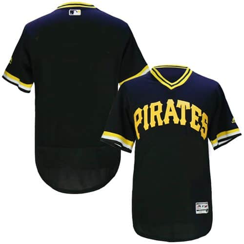 Pirates Blank Black Flexbase Authentic Collection Cooperstown Stitched Jersey