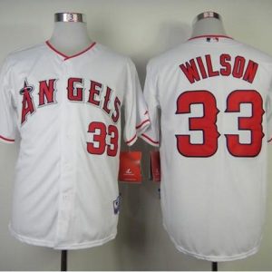 Angels Of Anaheim #33 C.J. Wilson White Cool Base Stitched Jersey