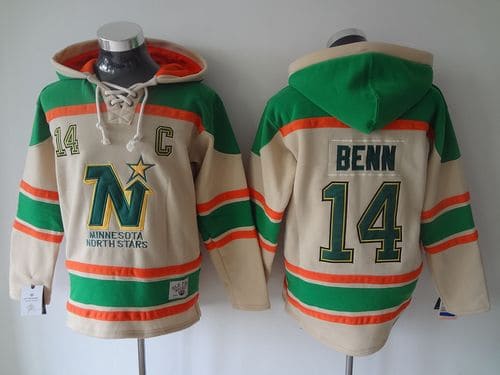 Stars #14 Jamie Benn Cream Sawyer Hooded Sweatshirt Stitched Jersey