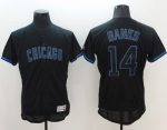 Cubs #14 Ernie Banks Black Fashion Flexbase Authentic Collection Stitched Jersey