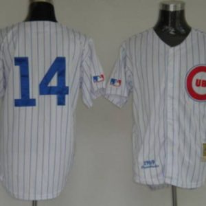 Mitchell And Ness Cubs #14 Ernie Banks Stitched White Throwback Jersey
