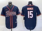 Chicago Bears #15 Rome Odunze Navy With Patch Cool Base Stitched Jersey