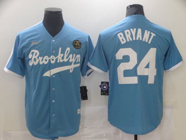 Los Angeles Dodgers #24 Kobe Bryant Light Blue Stitched Jersey