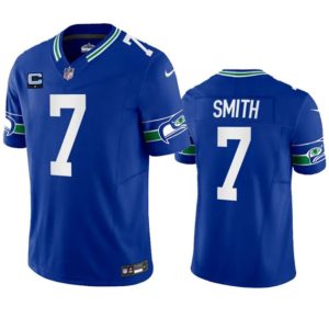 Seattle Seahawks #7 Geno Smith Royal 2023 F.U.S.E. With 1-Star C Patch Vapor Vapor Untouchable Limited Stitched Jersey