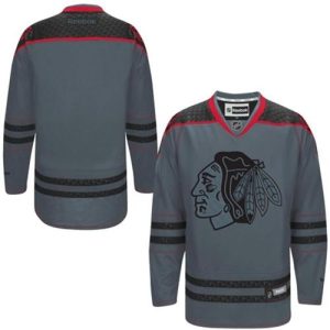 Blackhawks Blank Charcoal Cross Check Fashion Stitched Jersey
