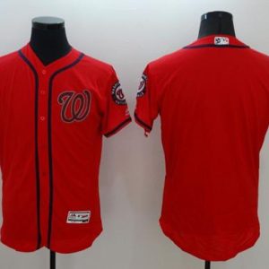 Nationals Blank Red Fashion Stars Stripes Flexbase Authentic Stitched Jersey