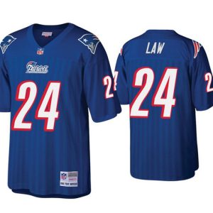 New England Patriots #24 Ty Law Royal Stitched Jersey