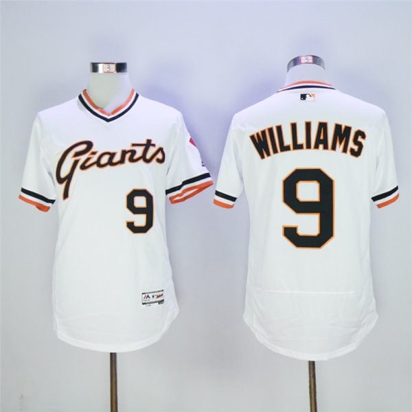 San Franciscoc Giants #9 Matt Williams White Cool Base Cooperstown Collection Player Stitched Jersey