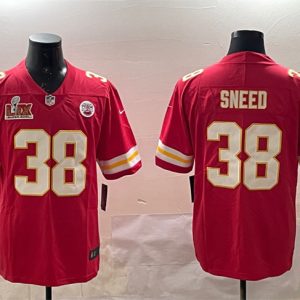 Kansas City Chiefs #38 L'Jarius Sneed Red 2025 Super Bowl LIX Patch Vapor Untouchable Limited Stitched Jersey