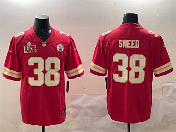 Kansas City Chiefs #38 L'Jarius Sneed Red 2025 Super Bowl LIX Patch Vapor Untouchable Limited Stitched Jersey
