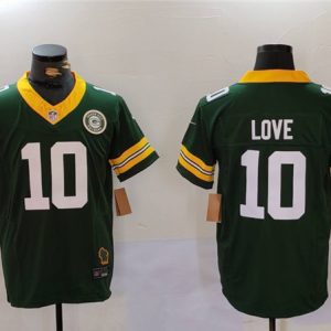 Green Bay Packers #10 Jordan Love Green 2023 F.U.S.E. With Patch Limited Stitched Jersey