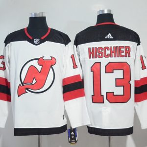 New Jersey Devils #13 Nico Hischier White Stitched Jersey