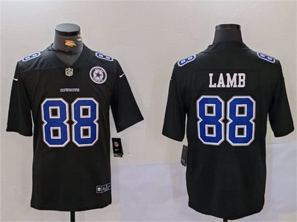 Dallas Cowboys #88 CeeDee Lamb Black Throwback With Patch Vapor Untouchable Limited Stitched Jersey