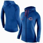 Nike Chicago Bears Full-Zip Performance Hoodie Blue