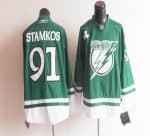 Lightning St Patty's Day #91 Steven Stamkos Green Stitched Jersey